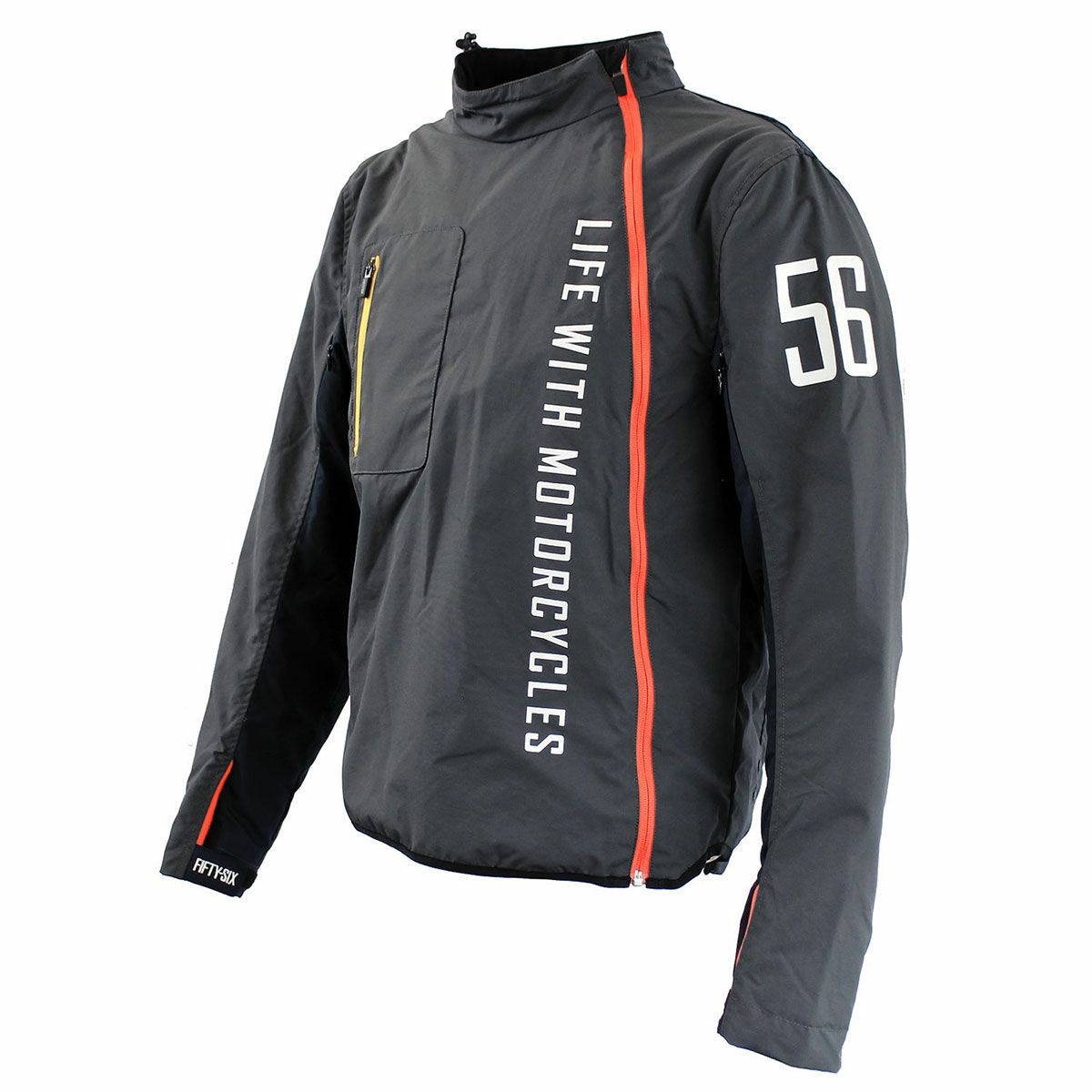 56design｜アーク ジップ ジャケット｜ファブリック｜ダークグレー×ネイビー