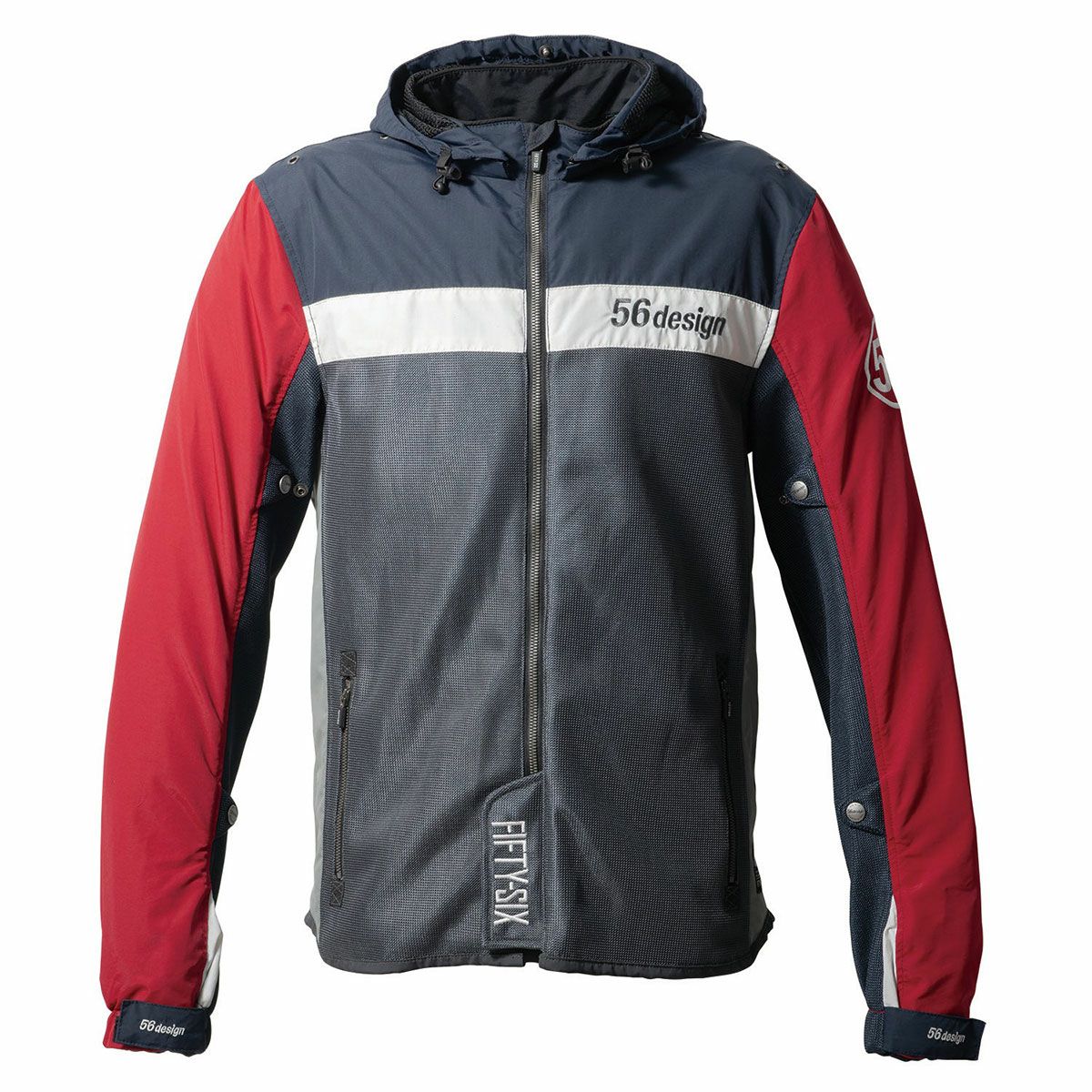 56design｜ハーフ メッシュ パーカー エヴォ 24｜メッシュ｜カーマインレッド