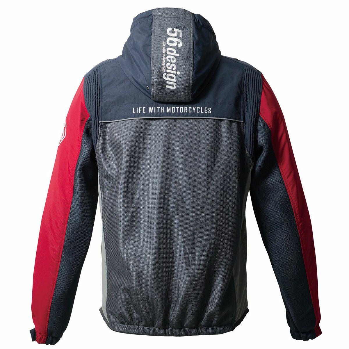 56design｜ハーフ メッシュ パーカー エヴォ 24｜メッシュ｜カーマインレッド