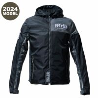 56design｜クォーター パーカー 24｜ファブリック｜チャコールグレー×ブラック