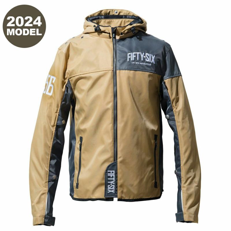 56design｜クォーター パーカー 24｜ファブリック｜チャコールグレー×サンドベージュ