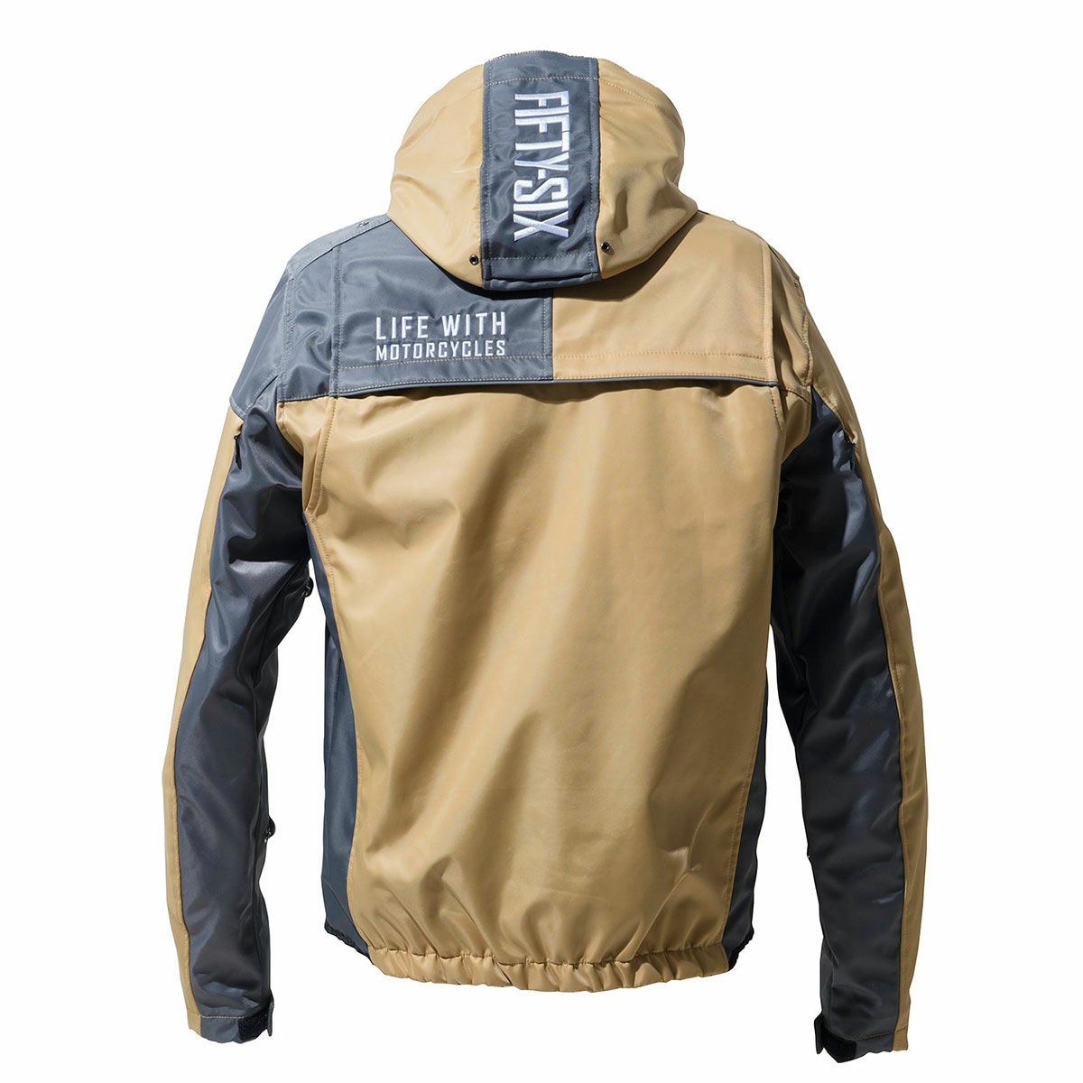 56design｜クォーター パーカー 24｜ファブリック｜チャコールグレー×サンドベージュ