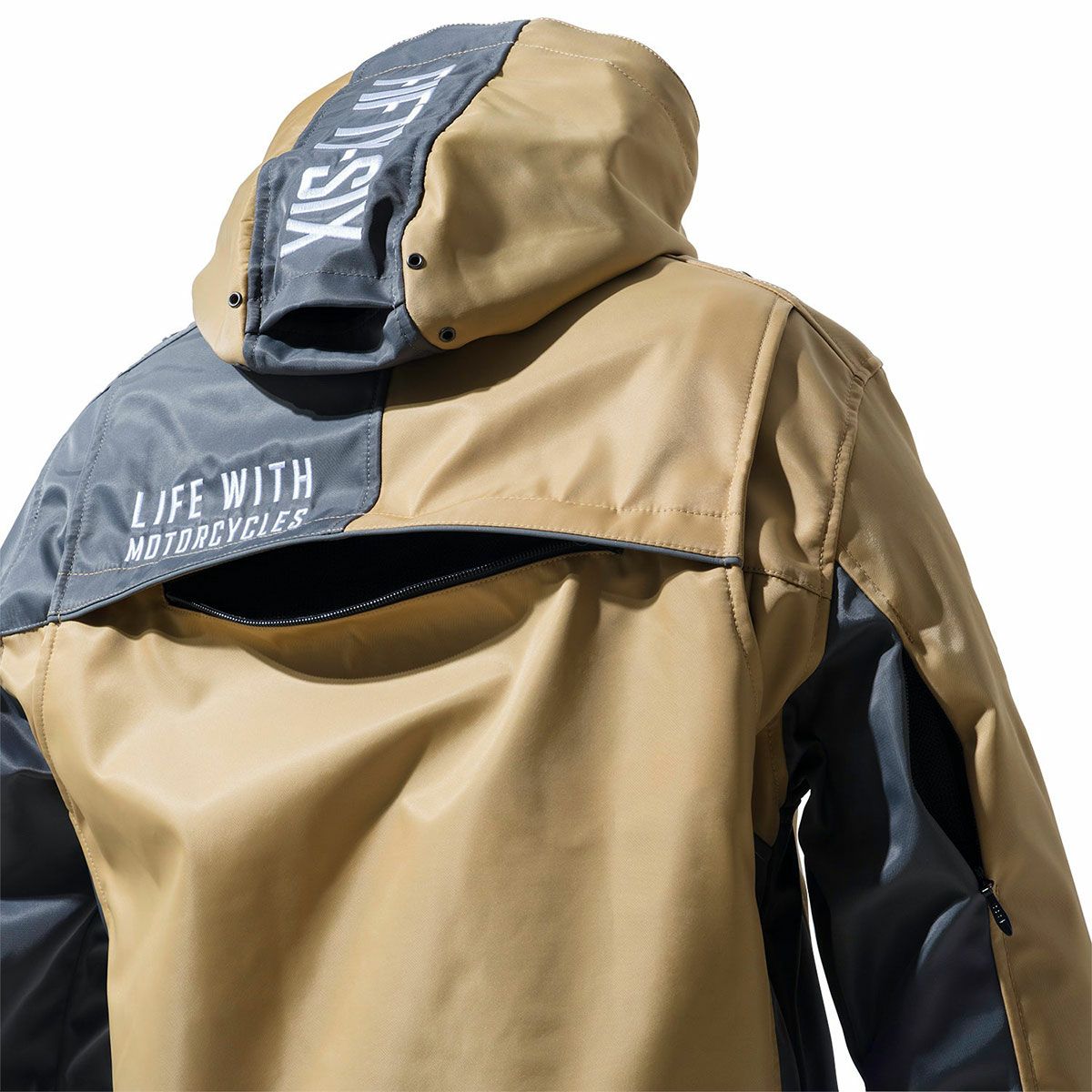 56design｜クォーター パーカー 24｜ファブリック｜チャコールグレー×サンドベージュ