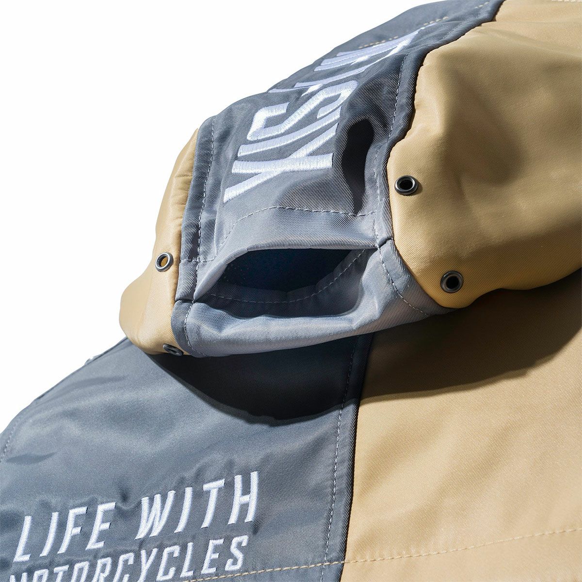 56design｜クォーター パーカー 24｜ファブリック｜チャコールグレー×サンドベージュ