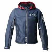 56design｜カラー フーディー メッシュ ジャケット 24｜メッシュ｜ネイビー×レッド