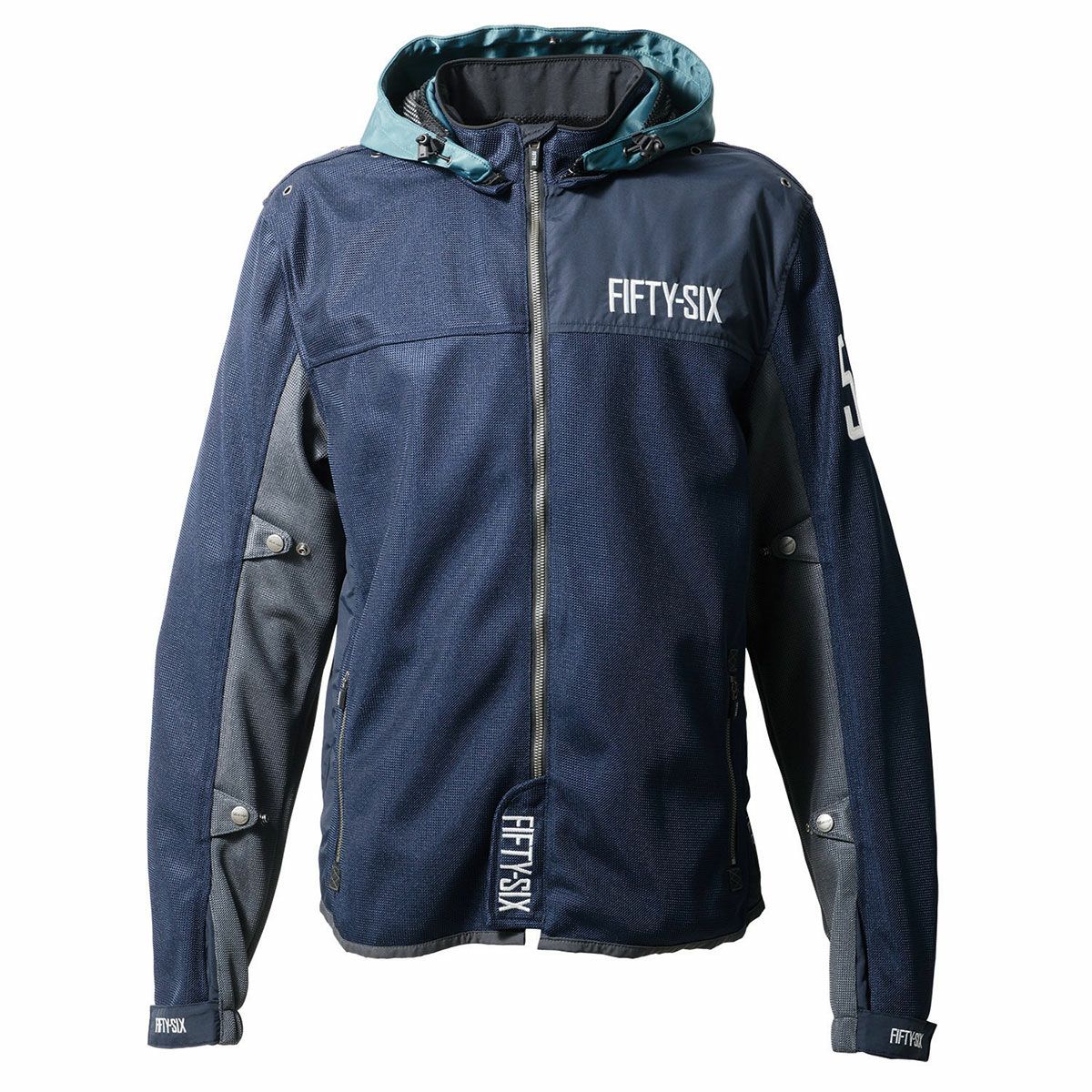 56design｜カラー フーディー メッシュ ジャケット 24｜メッシュ｜ネイビー×スモーキーブルー