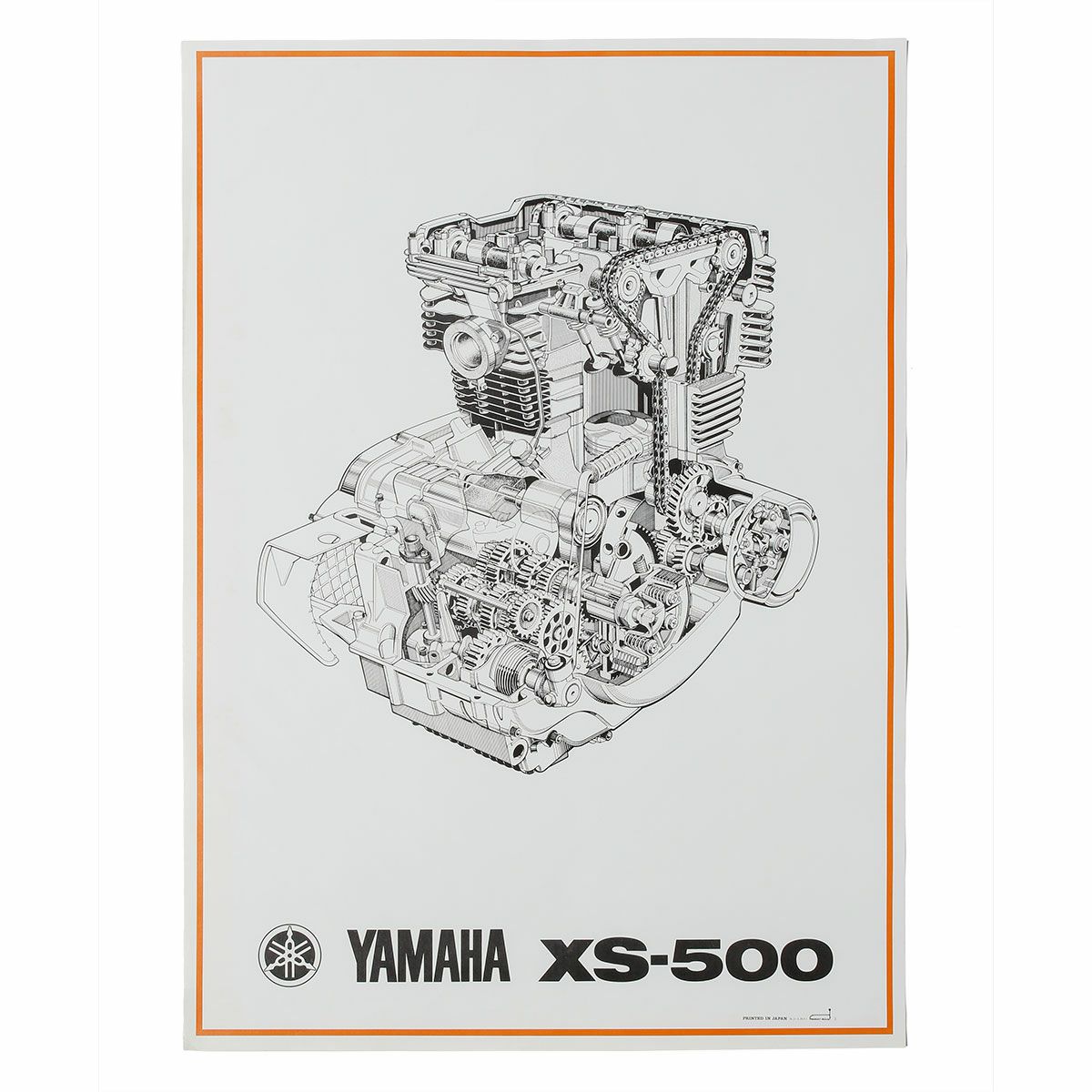 ONLY ONE LEGEND COLLECTION｜ヤマハ XS500 エンジン イラストレーション ヴィンテージポスター 4枚セット｜