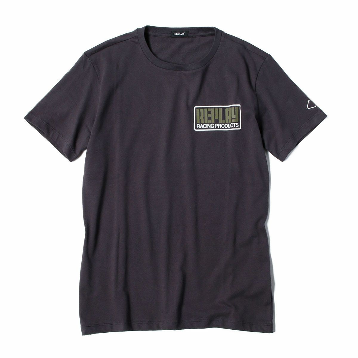 Replay｜レーシング プリント Tシャツ｜ニアリーブラック