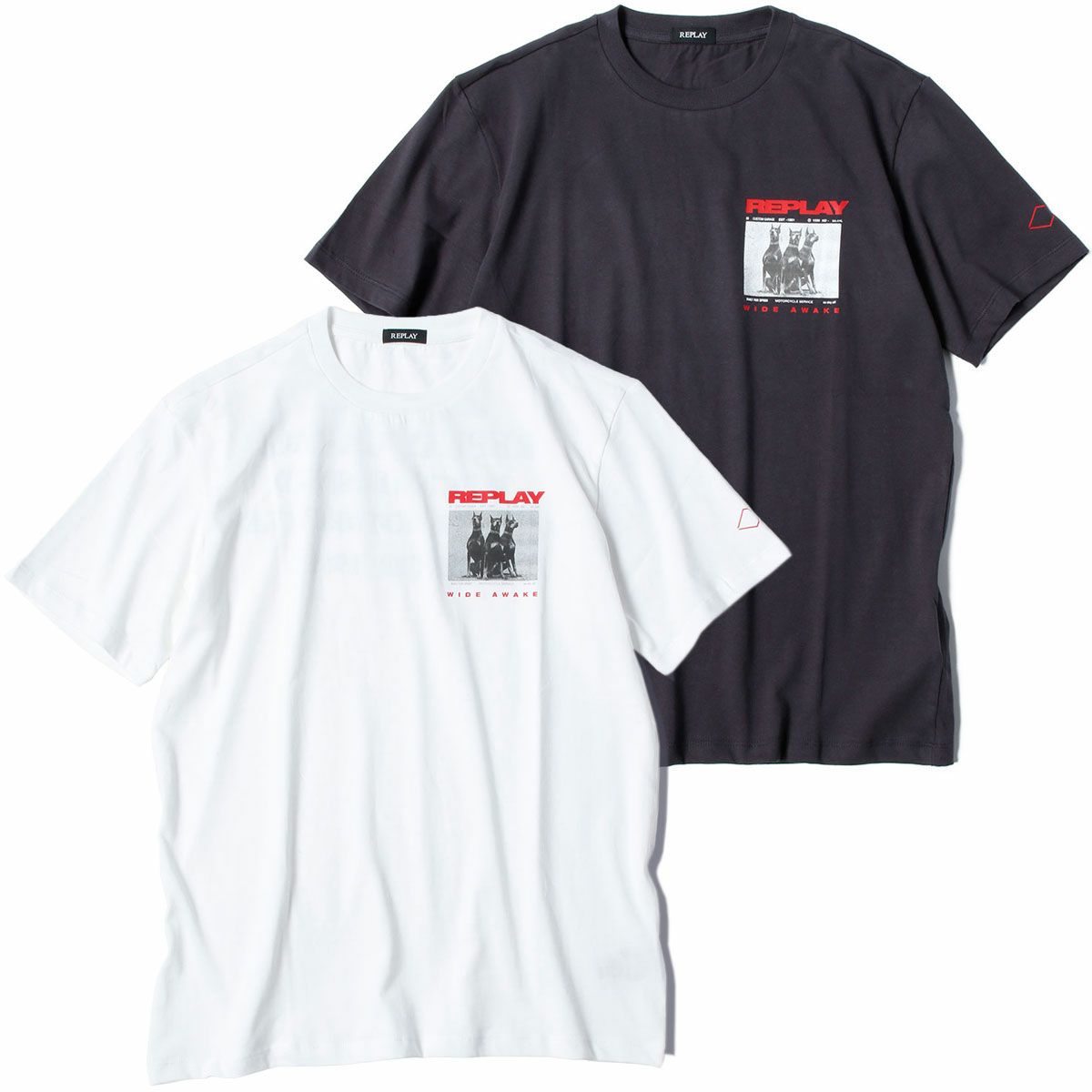 Replay｜モーターサイクル ドッグ プリント Ｔシャツ｜