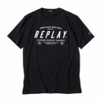 Replay｜カスタムガレージ プリント Ｔシャツ｜ブラック