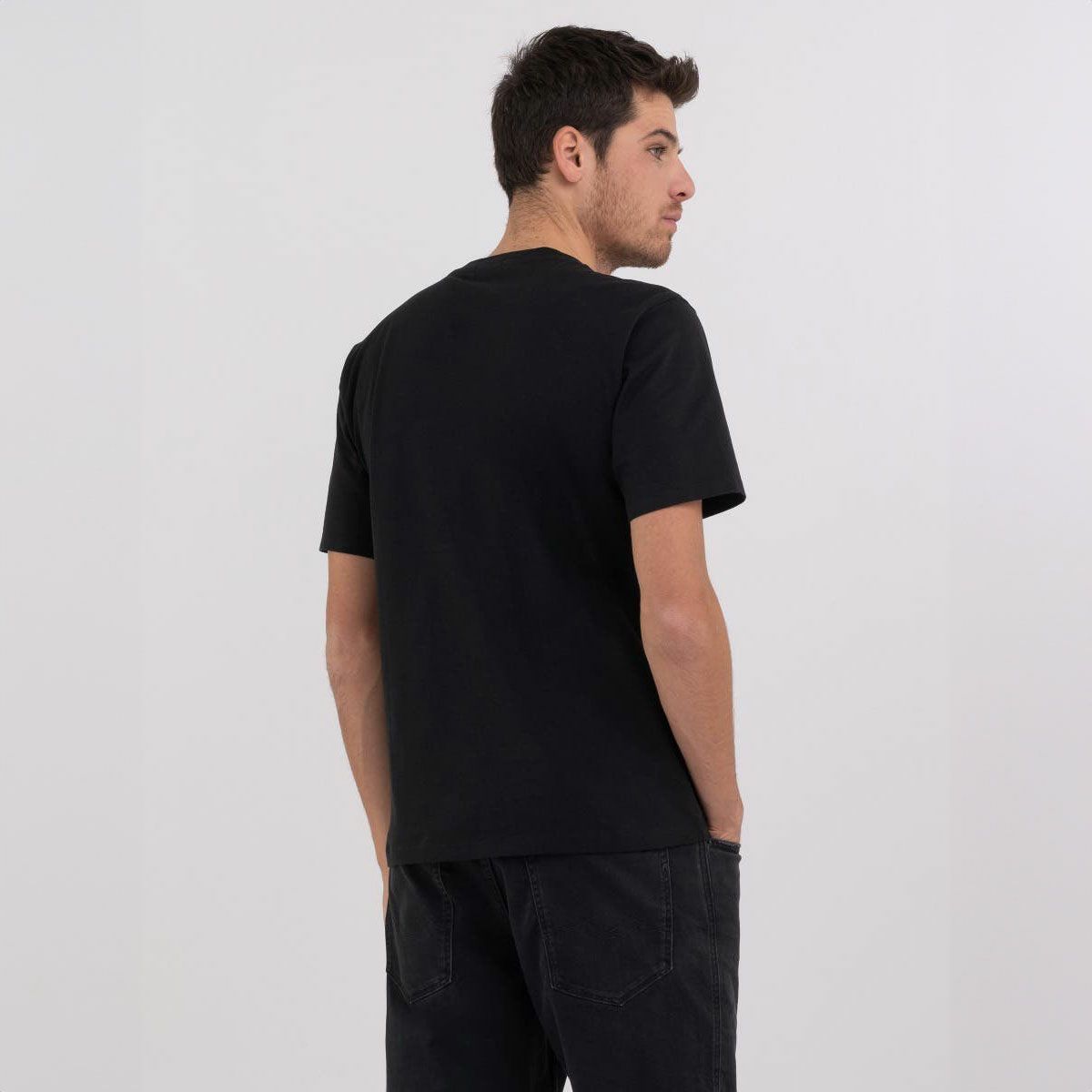 Replay｜カスタムガレージ プリント Ｔシャツ｜ブラック｜モデル着用