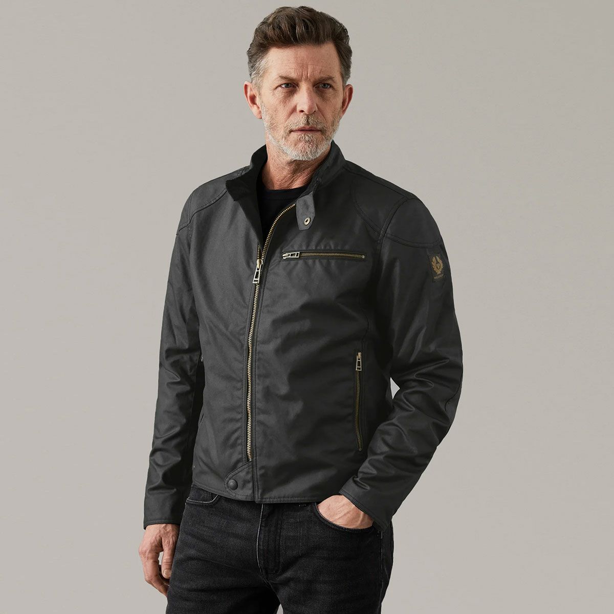 BELSTAFF｜アリエル モーターサイクル ジャケット｜ファブリック｜ブラック｜モデル着用
