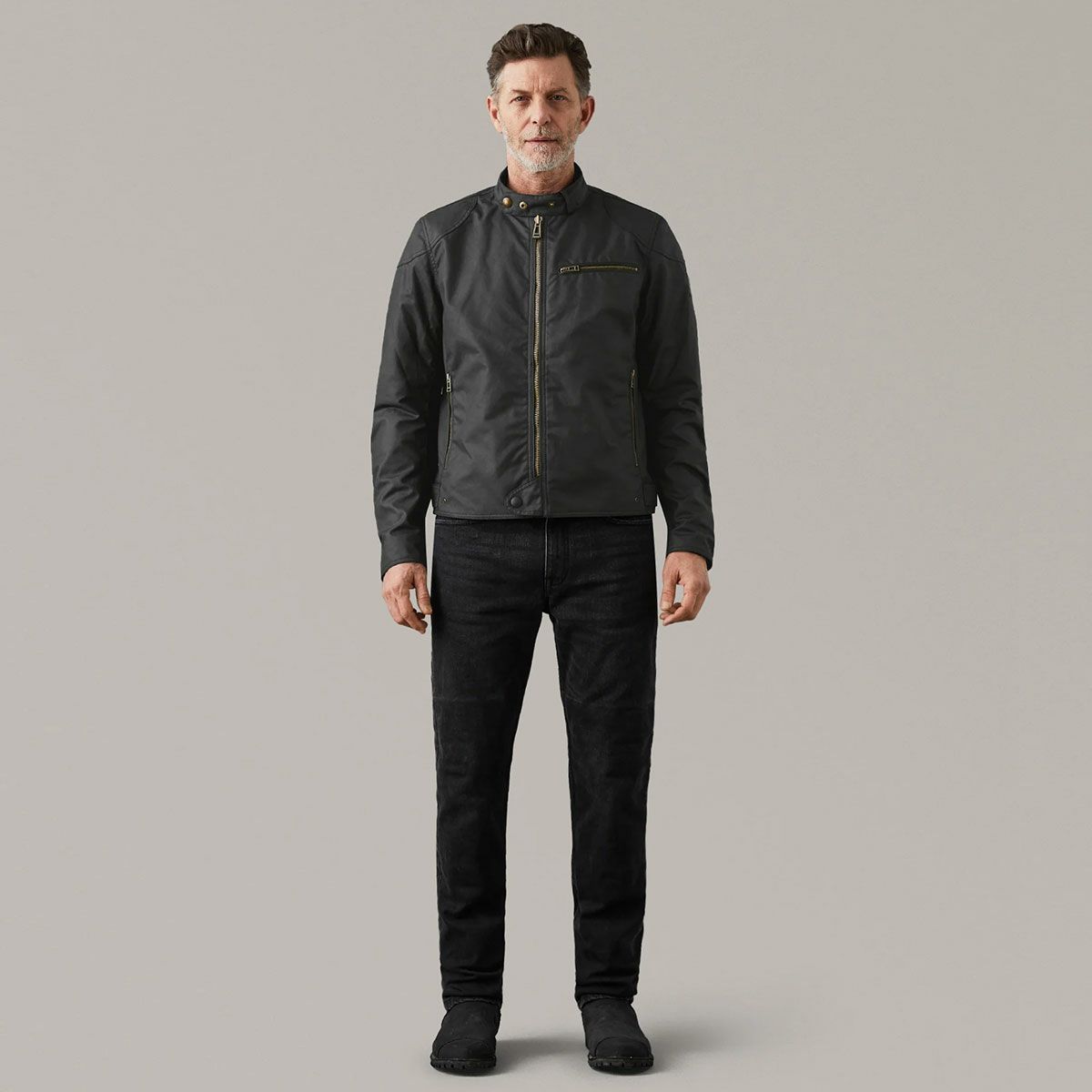 BELSTAFF｜アリエル モーターサイクル ジャケット｜ファブリック｜ブラック｜モデル着用