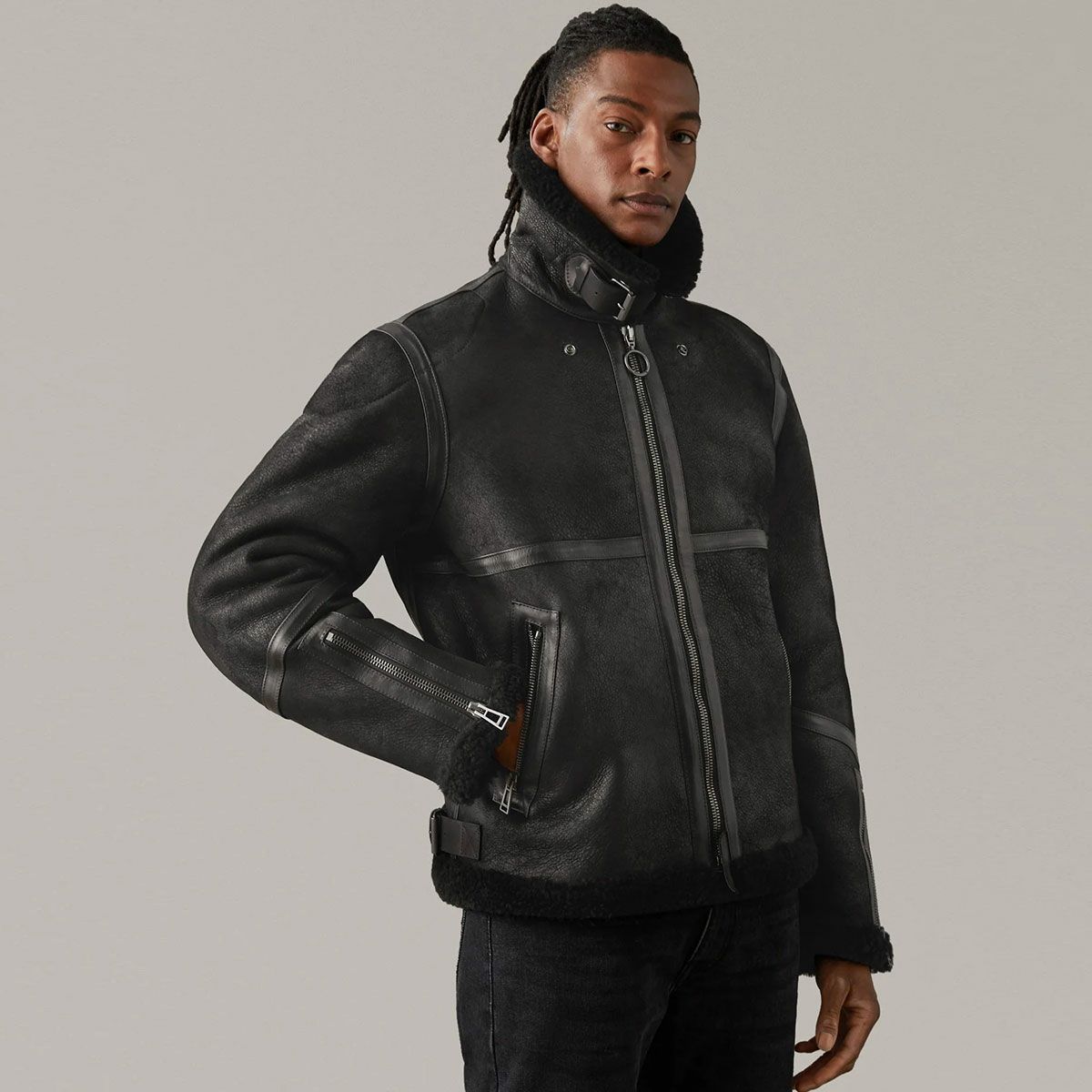 BELSTAFF｜センテナリー ヴァリアント ジャケット｜レザー｜ブラック｜モデル着用