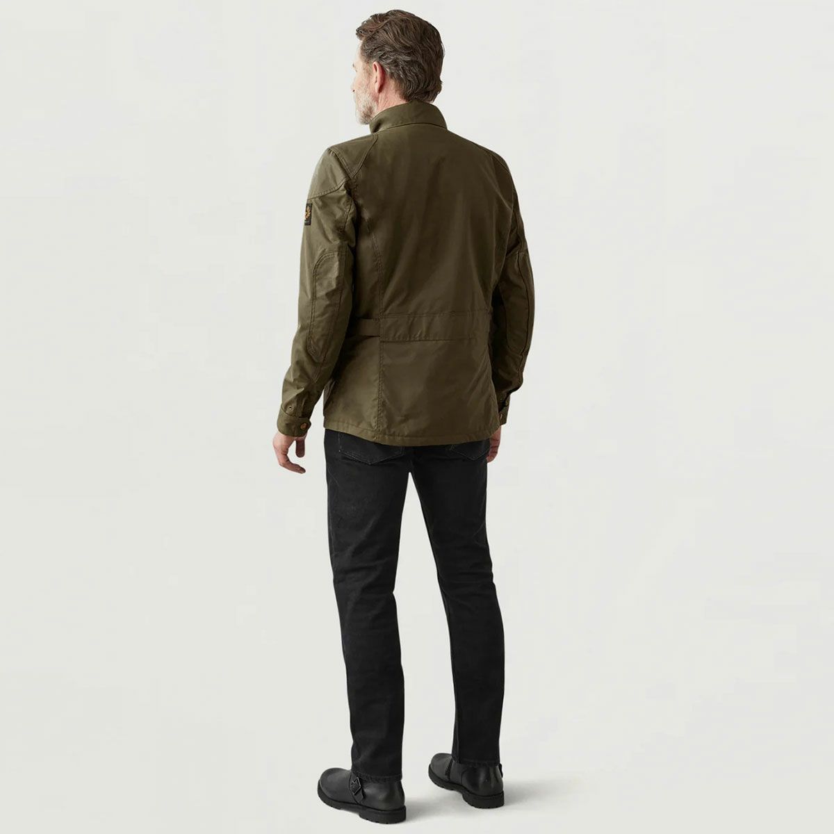 BELSTAFF｜クロスビー モーターサイクル ジャケット｜ファブリック｜フォレストグリーン｜モデル着用