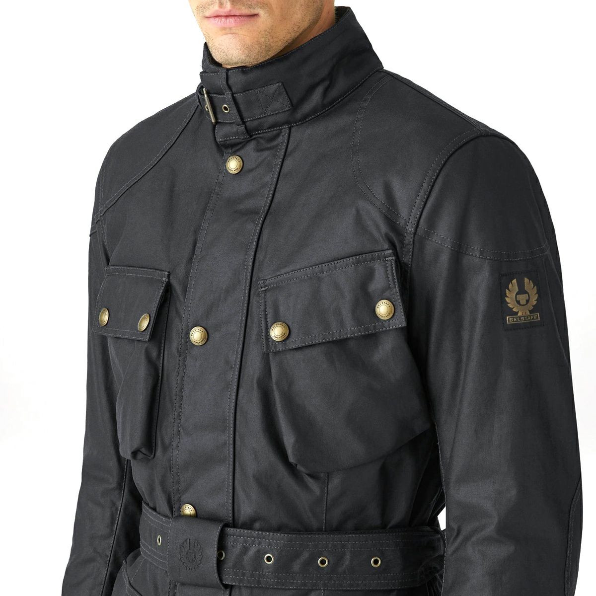 BELSTAFF｜トライアルマスター モーターサイクル ジャケット｜ファブリック｜ブラック｜モデル着用