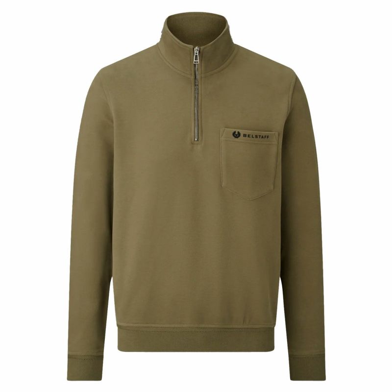 BELSTAFF｜クォーター ジップ ジャージ｜スウェット｜ベルスタッフオリーブ
