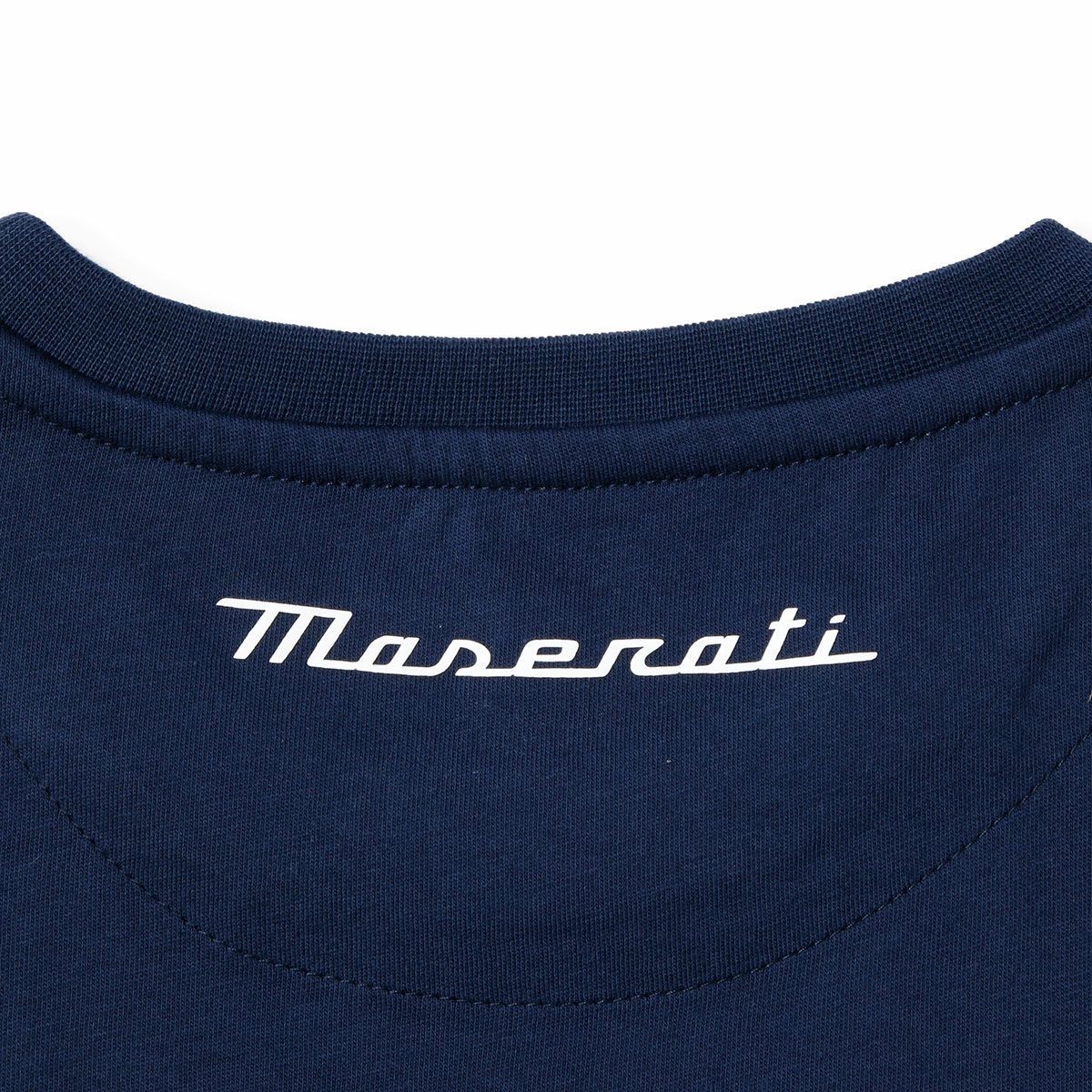 MASERATI｜マセラティ トライデント ロゴ パッチ Tシャツ｜ネイビー