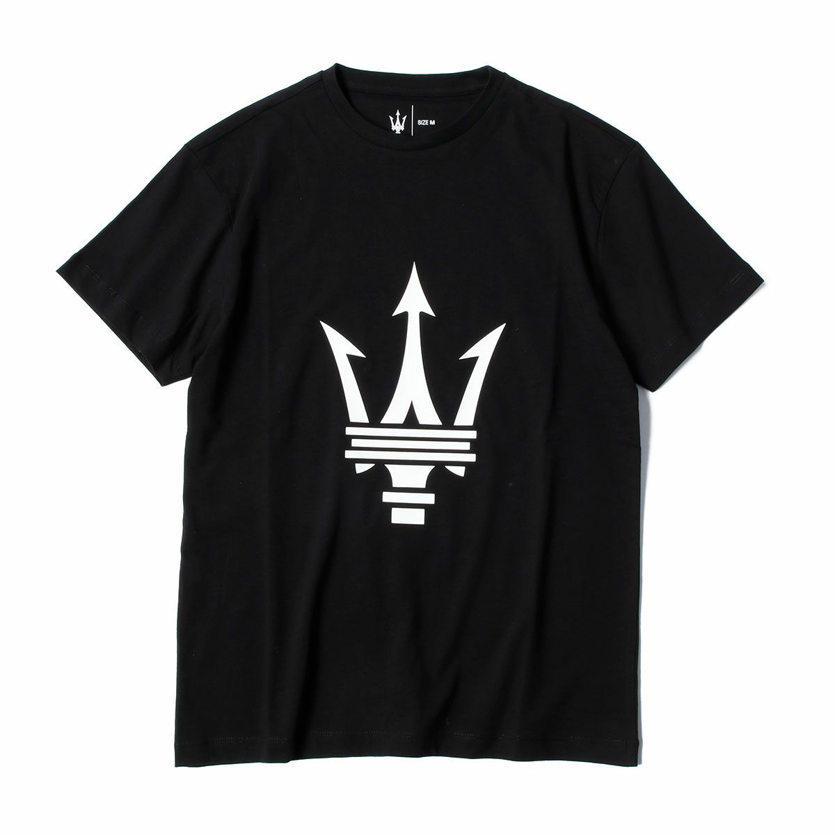 MASERATI｜マセラティ トライデント ビッグロゴ Tシャツ｜ブラック