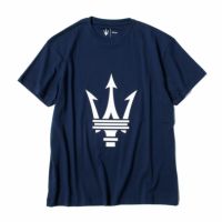 MASERATI｜マセラティ トライデント ビッグロゴ Tシャツ｜ネイビー