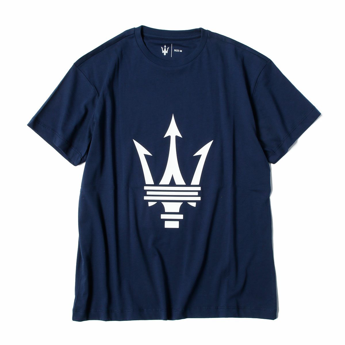 MASERATI｜マセラティ トライデント ビッグロゴ Tシャツ｜ネイビー