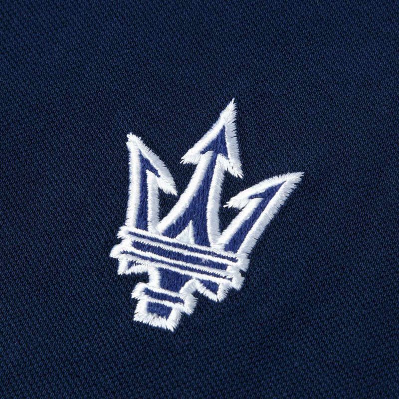MASERATI｜マセラティ トライデント ロゴ パッチ ポロシャツ｜ブルー