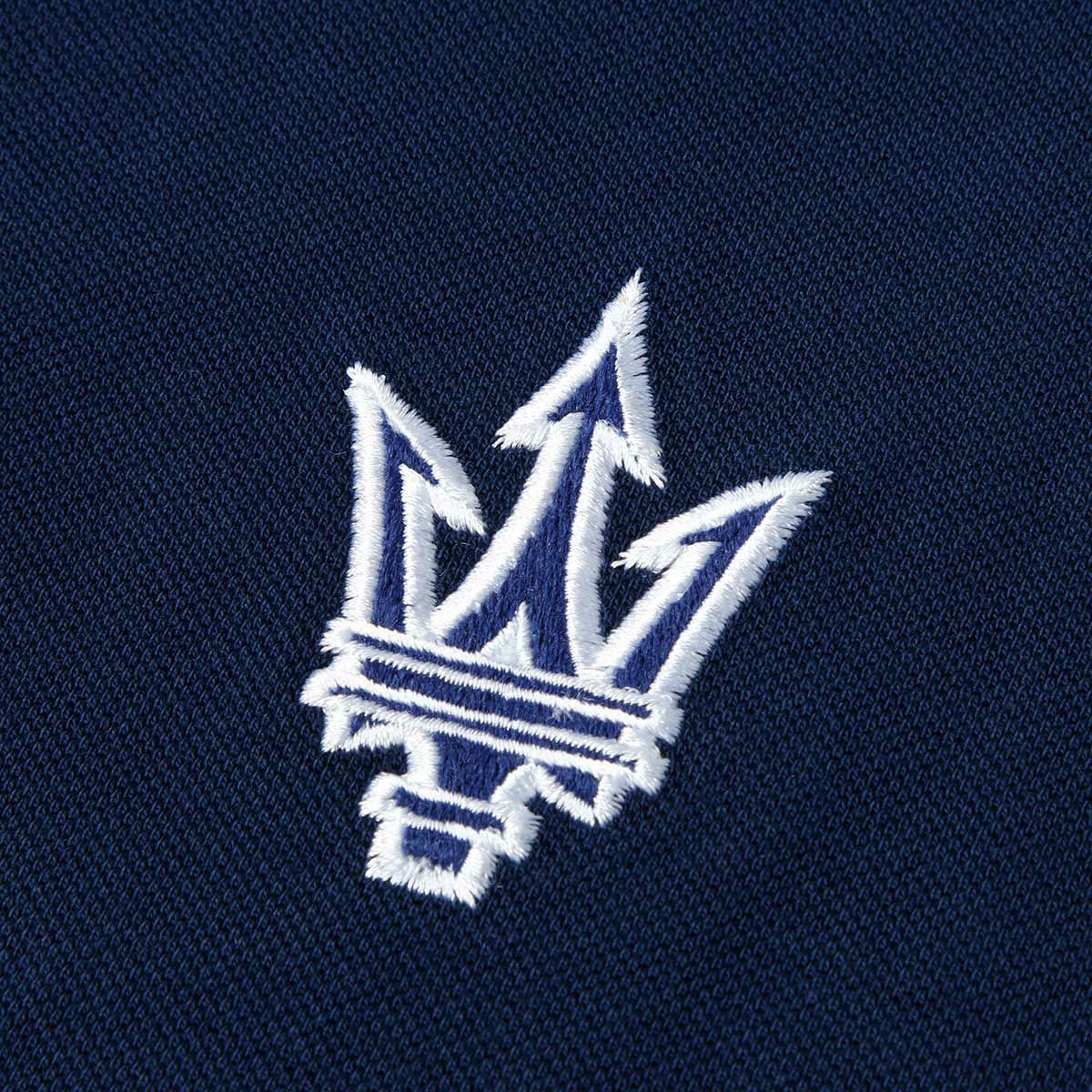 MASERATI｜マセラティ トライデント ロゴ パッチ ポロシャツ｜ブルー