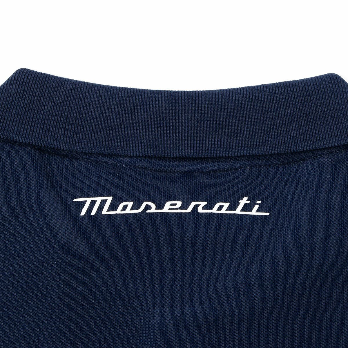 MASERATI｜マセラティ トライデント ロゴ パッチ ポロシャツ｜ブルー
