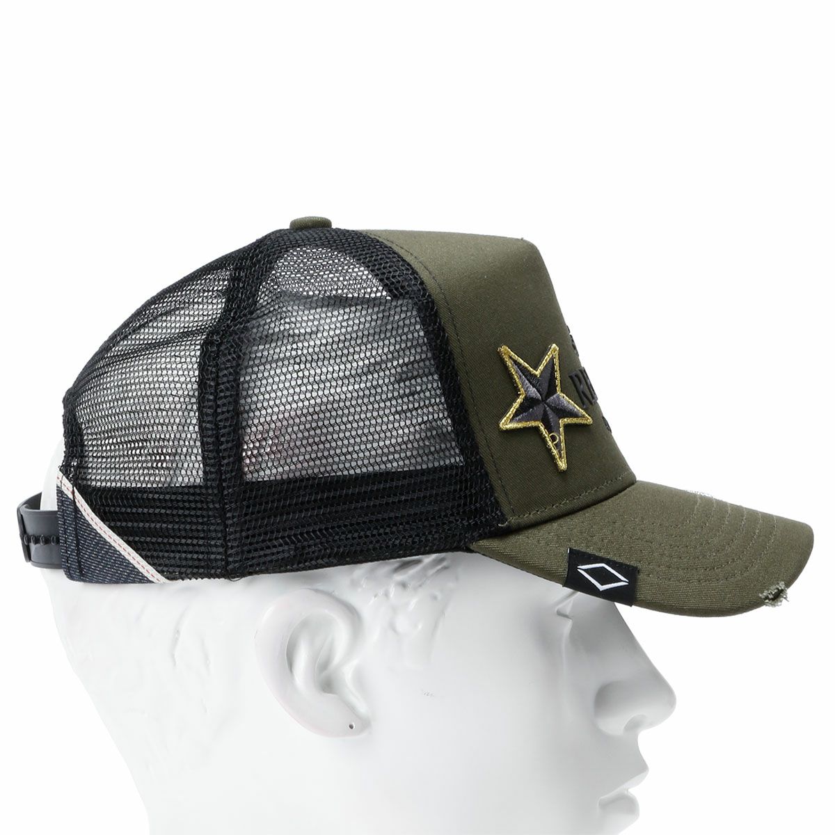 Replay｜ロゴパッチ キャップ｜帽子｜モスグリーン｜着用