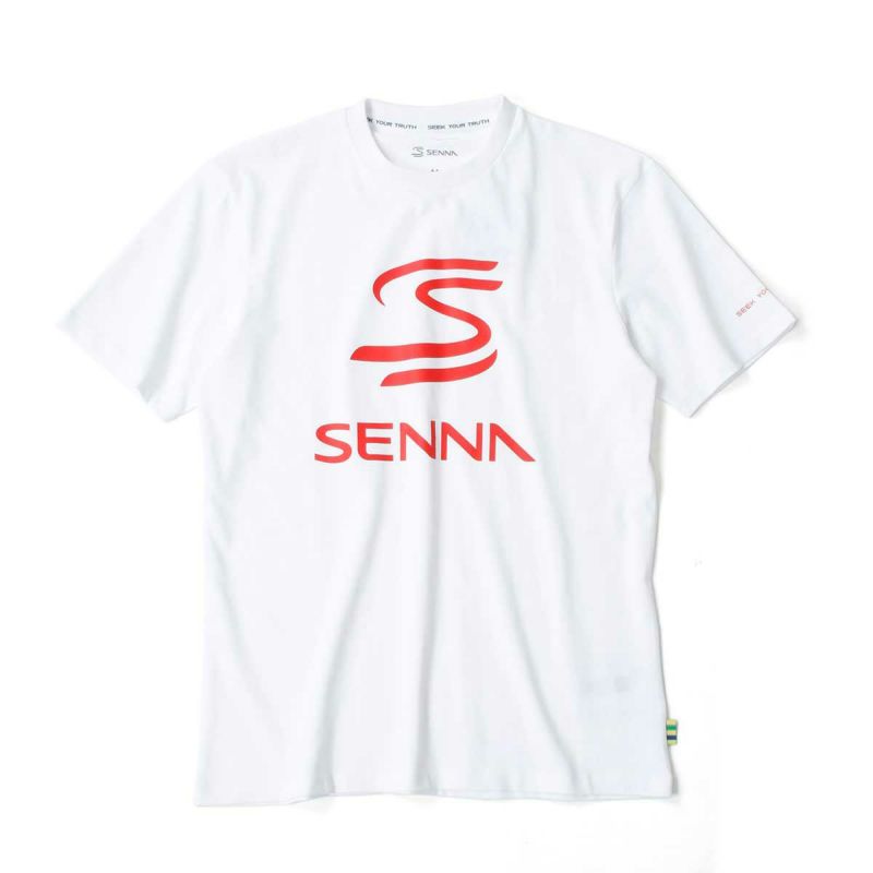AyrtonSenna｜アイルトン・セナ ロゴ Tシャツ｜ホワイト