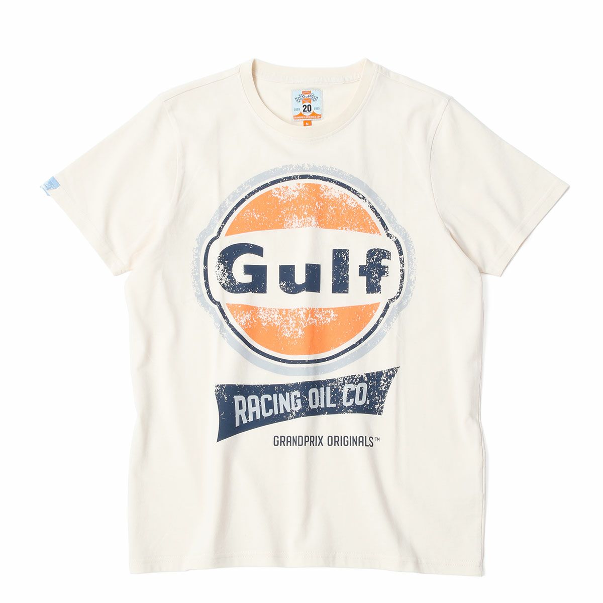 GULF｜ガルフ NEW レーシング オイル Tシャツ｜クリーム