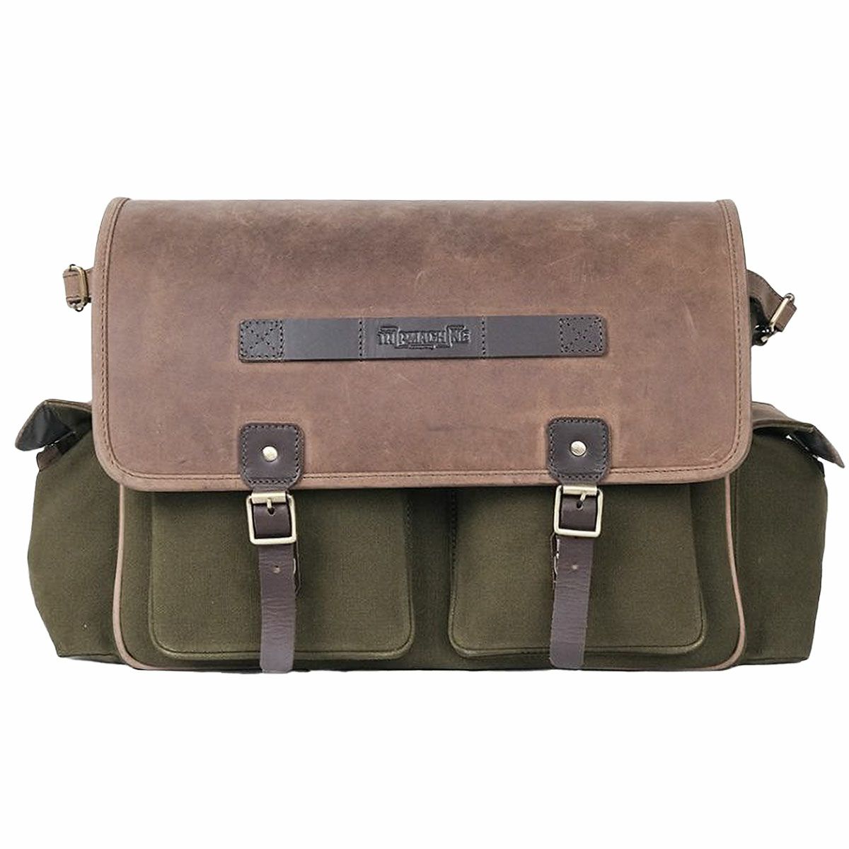 Trip Machine｜エクスペディション サドルバッグ （左右ペア）｜サイドバッグ｜グリーン×タバコ