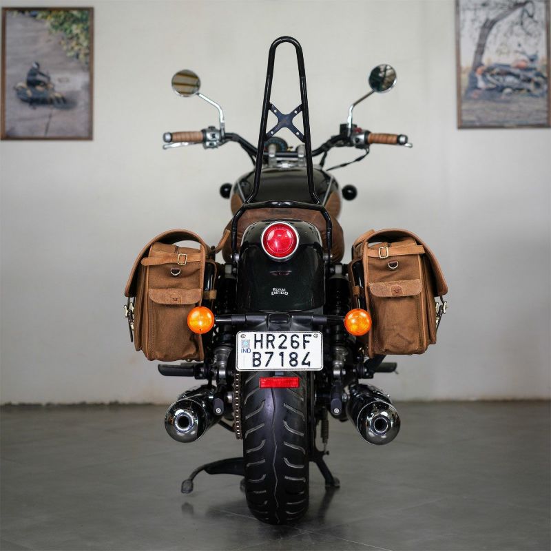 Trip Machine｜エクスペディション サドルバッグ （左右ペア）｜サイドバッグ｜ブラウン×タバコ｜使用イメージ