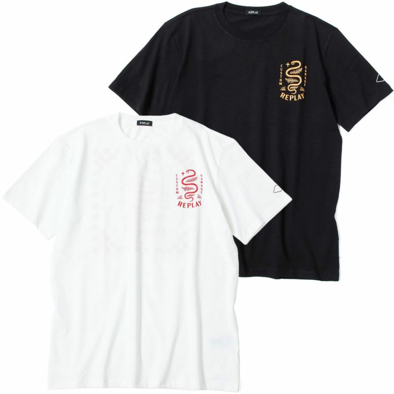 Replay｜カスタムガレージ スネーク プリント Ｔシャツ｜