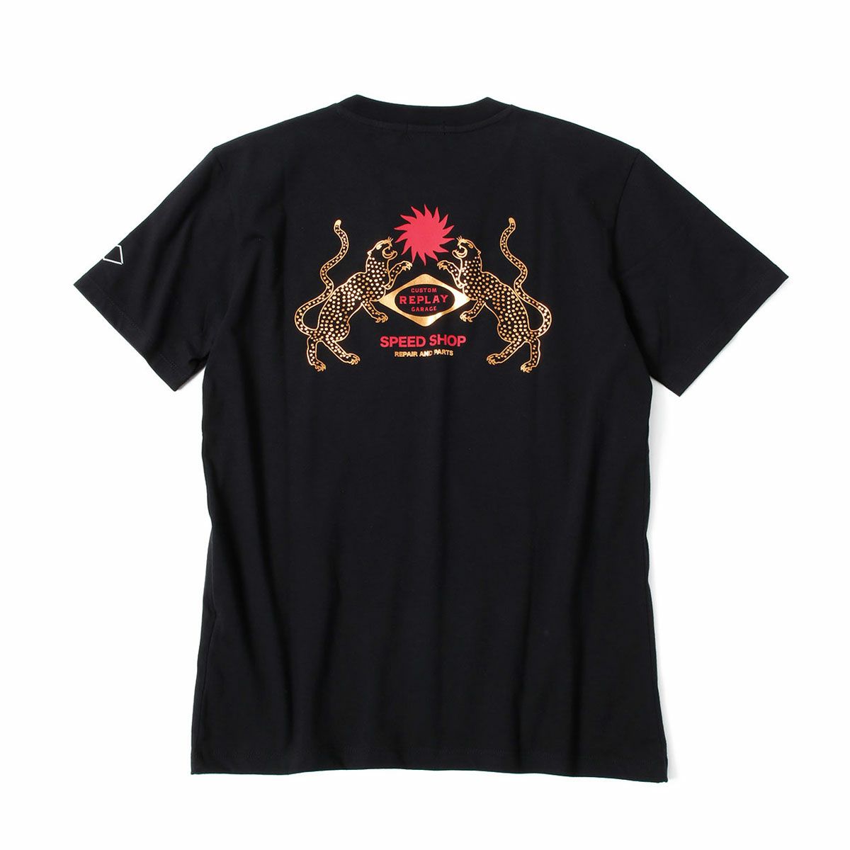 Replay｜カスタムガレージ プリント Ｔシャツ｜ブラック