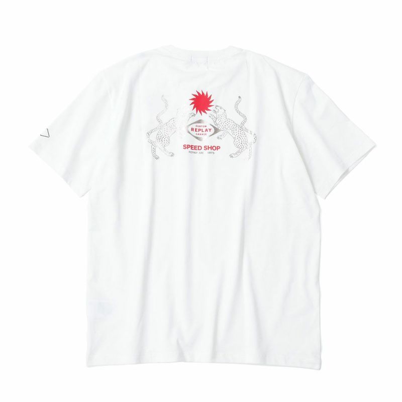 Replay｜カスタムガレージ プリント Ｔシャツ｜ホワイト