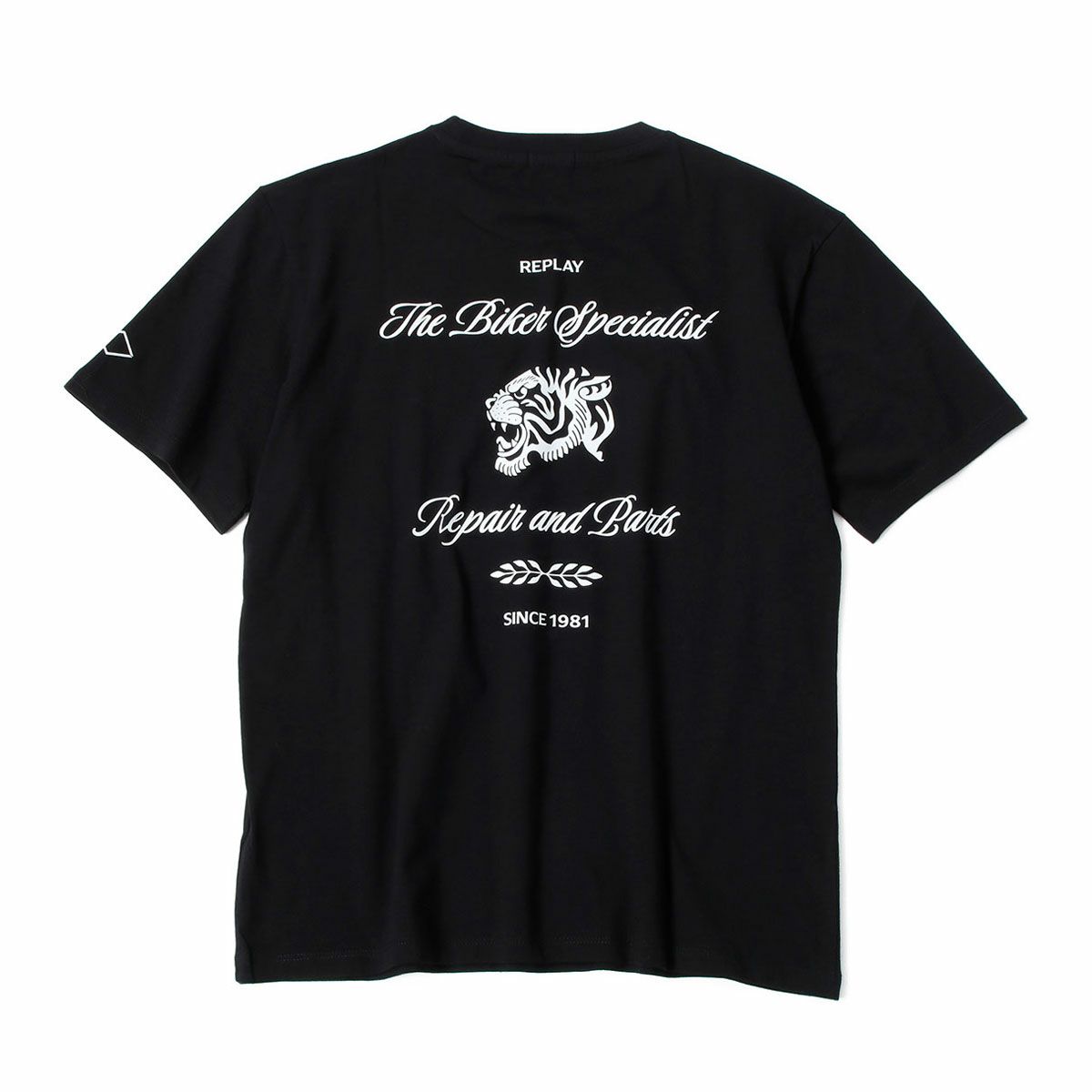 Replay｜カスタムガレージ タイガー プリント Ｔシャツ｜ブラック