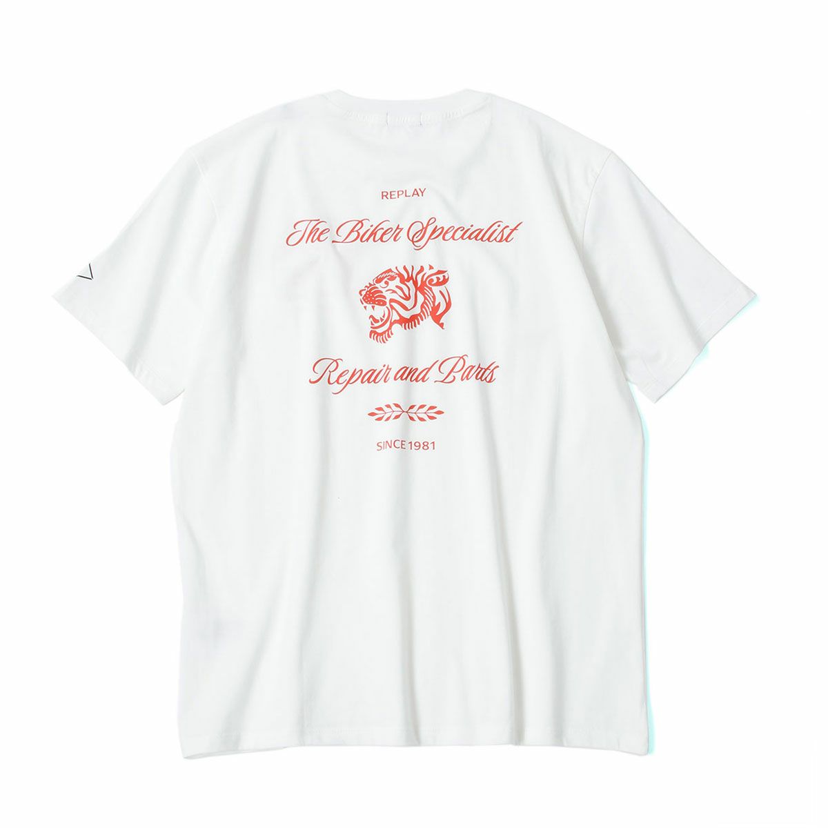 Replay｜カスタムガレージ タイガー プリント Ｔシャツ｜ナチュラルホワイト