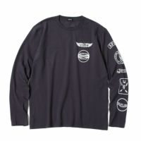 Replay｜オープンエンドジャージーモーターサイクルロングTシャツ｜ロングスリーブ｜ニアリーブラック