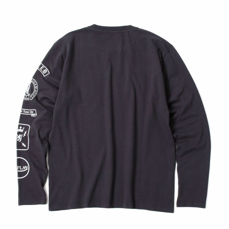 Replay｜オープンエンドジャージーモーターサイクルロングTシャツ｜ロングスリーブ｜ニアリーブラック