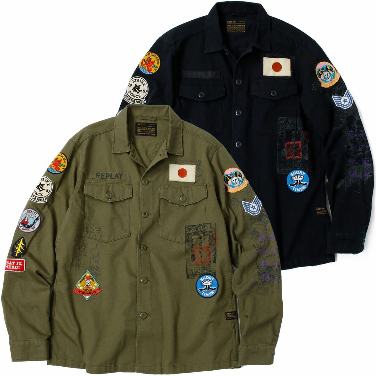 Replay｜プリント＆パッチ オーバーシャツ｜