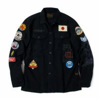 Replay｜プリント＆パッチ オーバーシャツ｜チャコール