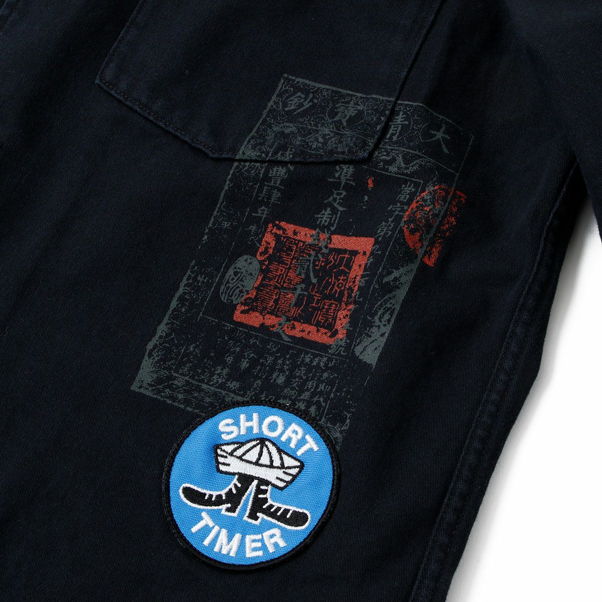 Replay｜プリント＆パッチ オーバーシャツ｜チャコール