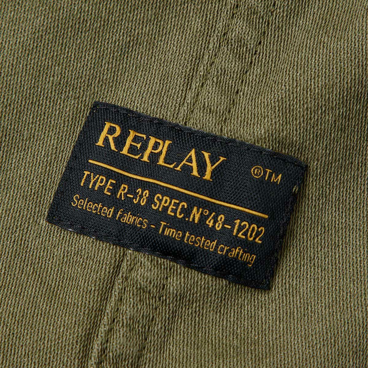 Replay｜プリント＆パッチ オーバーシャツ｜ライトミリタリー
