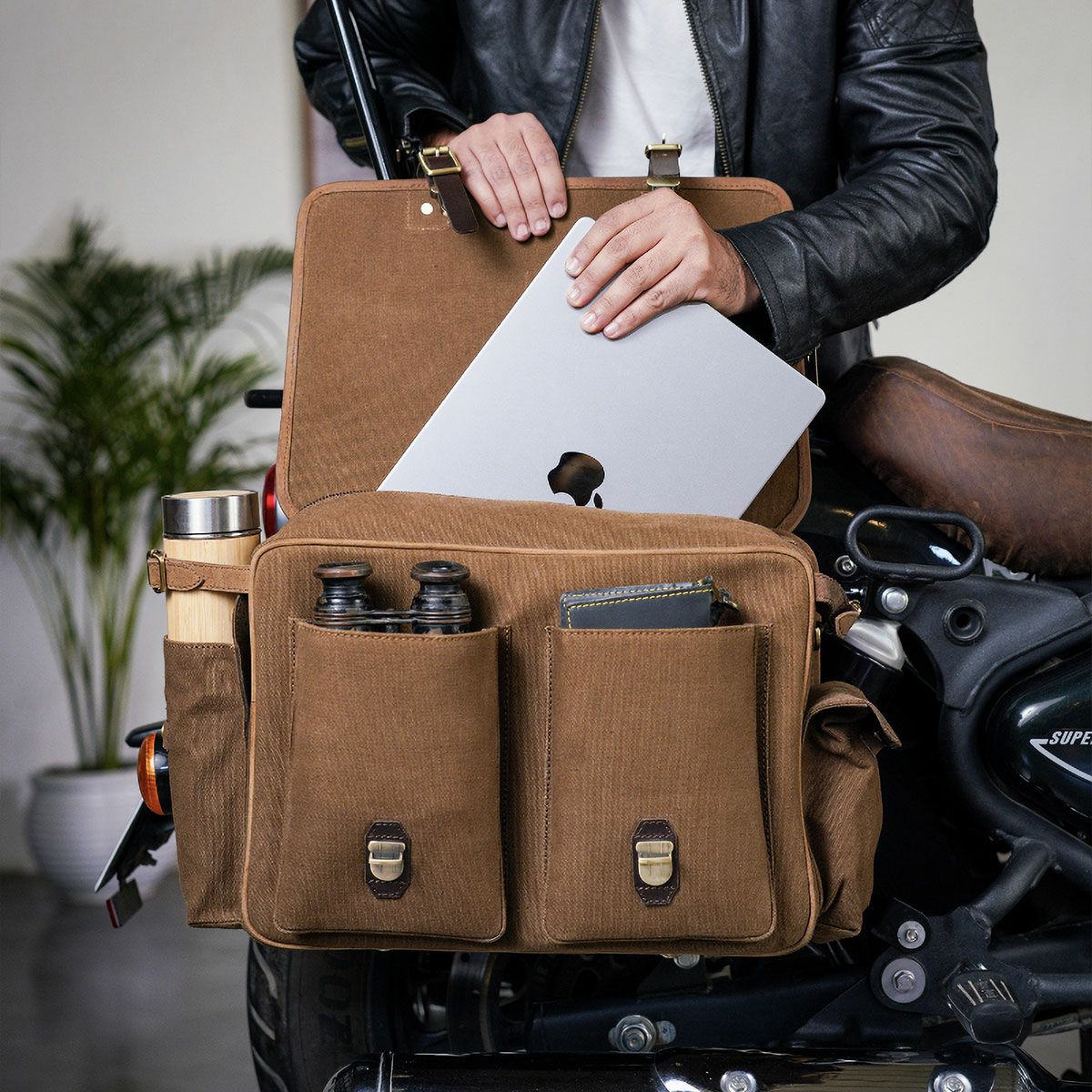 Trip Machine｜エクスペディション サドルバッグ｜サイドバッグ｜ブラウン×タバコ