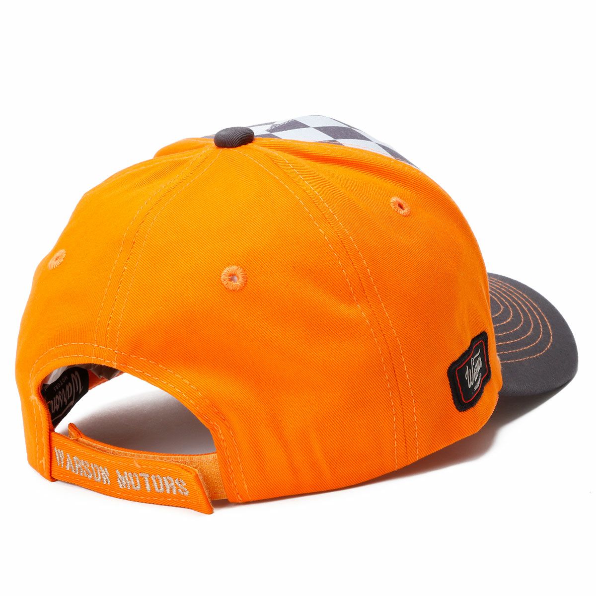 Warson Motors｜チェッカーボード キャップ｜帽子｜オレンジ
