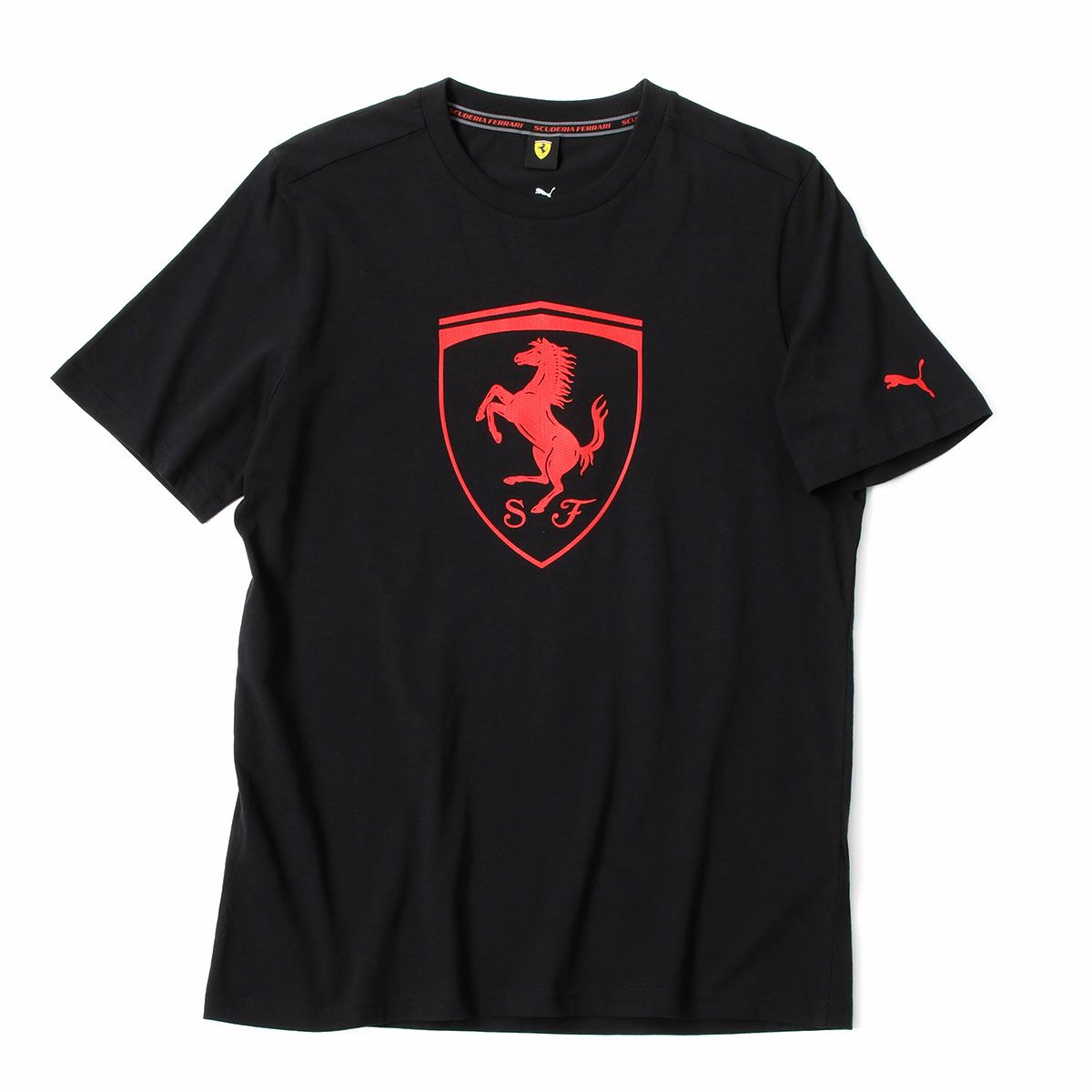 Ferrari｜フェラーリ RACE TONAL ビッグ シールド Tシャツ｜ブラック