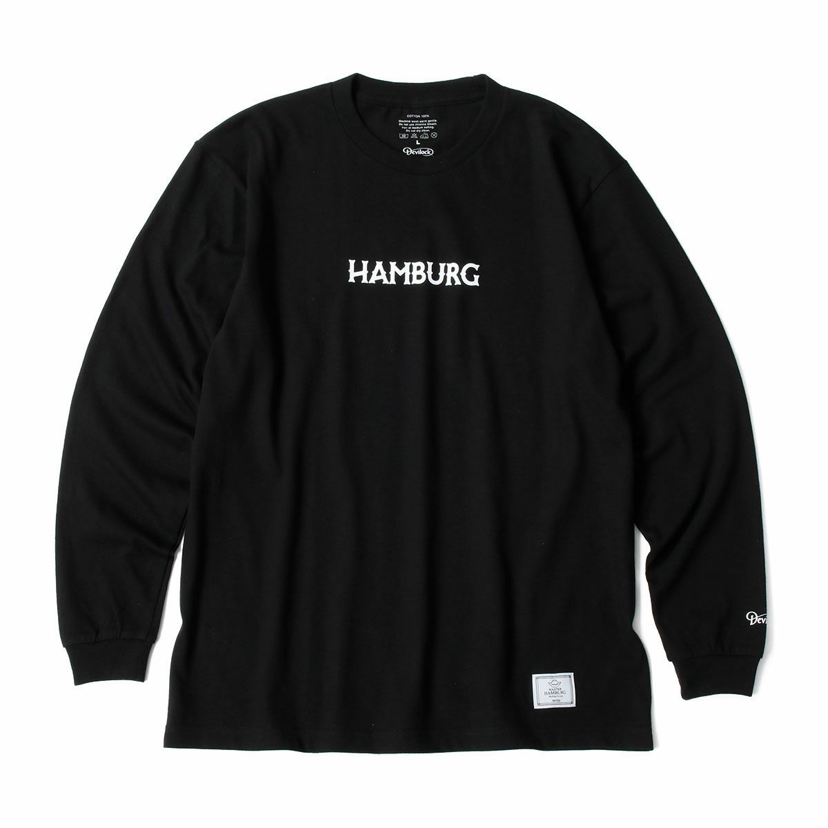 ハンバーグ師匠 x DEVILOCK｜HAMBURG L/S TEE｜ロングスリーブ｜ブラック