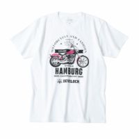 ハンバーグ師匠 x DEVILOCK｜BIKE TEE｜Tシャツ｜ホワイト