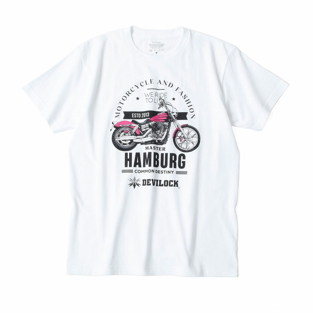 ハンバーグ師匠 x DEVILOCK｜BIKE TEE｜Tシャツ｜ホワイト